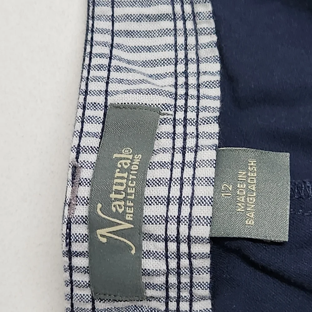 Natural Reflections twill shorts navy 12 - Picture 3 of 8